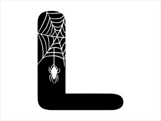 Wall Mural - Halloween Spider Alphabet Letter L Illustration