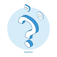 Isometric question mark. illustrator vector