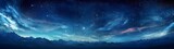 Fototapeta  - Panorama dark blue night sky, milky way and stars on dark background, Universe filled with stars, nebula and galaxy, 