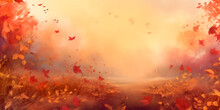 Autumn Leaves For Banner Background 
