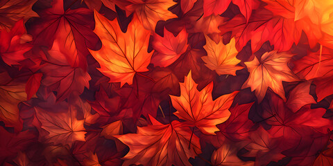 Poster - Autumn leaves for banner background 