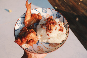 Wall Mural - sticky rice and chicken