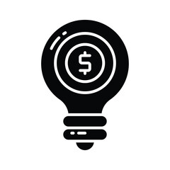 Wall Mural - Dollar inside bulb depicting innovative idea, financial idea icon design