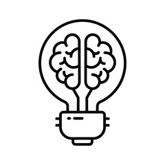 Wall Mural - Brain inside lightbulb showing innovative thinking modern concept vector