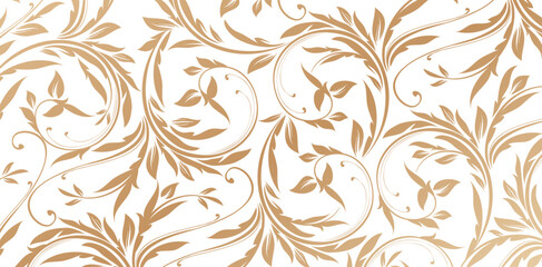 vector illustration ornate florals seamless patterns golden colors for fashionable modern wallpaper 