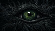 Halloween background with eyes of monster in dark background