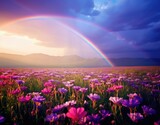 Fototapeta  - Wildflowers and rainbows