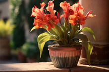Canna Lily Flower In A Pot