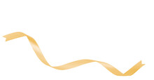 Gold Ribbon Isolated On Transparent And White Background, PNG Image.
