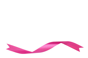 Wall Mural - pink barbie ribbon isolated on transparent and white background, PNG image.