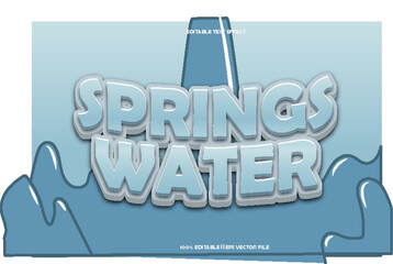 Wall Mural - springs water text effect emboss cartoon style