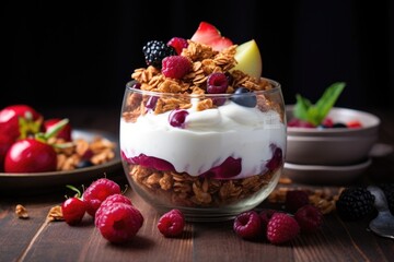 Wall Mural - homemade yogurt topped with granola and fruit