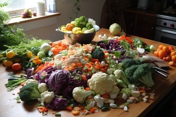 Poster - chopping vegetables for a week of salads