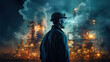 © arhendrix - Double exposure of engineer and oil refinery