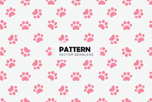 Cat Paw Cute Pink Shape Seamless Repeat Pattern