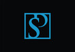 SP Initial Monogram Letter sp Square Logo Design Vector Template s p Letter Logo Design