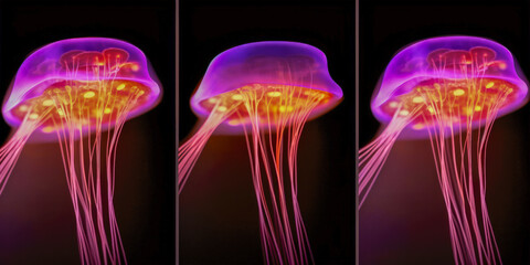 Sticker - Close up of a jellyfish - Generative AI