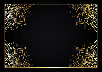 Wall Mural - Elegant background with a decorative gold border