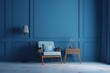 blue chair in a room. Generative AI