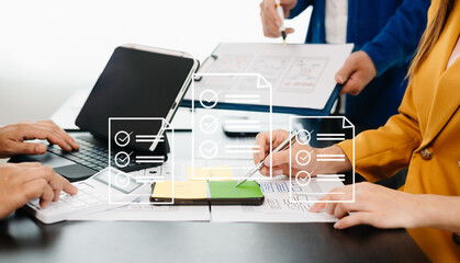 Wall Mural - ux graphic designer planning application process development prototype wireframe for web smart phone