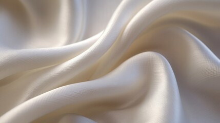 Closeup of rippled white silk fabric ,genartive ai .