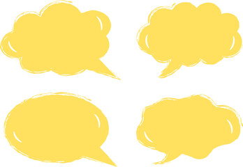 Set of playful yellow speech bubbles