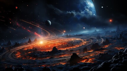 Wall Mural - colorful space galaxy cloud nebula. stary night cosmos. universe science astronomy. supernova backgr
