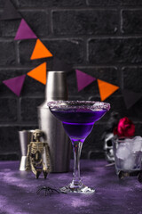 Poster - Halloween purple lavender Margarita cocktail