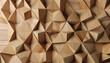 © Muhammad - 3d illustration. Wooden triangles on a background of wood. Abstract low poly background. Polygonal shapes background, low poly triangles, geometric shape with wood texture render vector, illustration