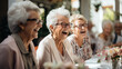 Happy elderly people. Generative Ai