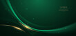 © Pramote - Abstract curved green shape on green background with lighting effect and copy space for text. Luxury design style.