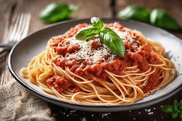 italian spaghetti with bolognese sauce