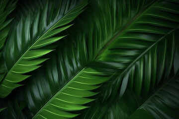 Wall Mural - nature colourful palm jungle leaf tropical tree green monstera forest background. Generative AI.