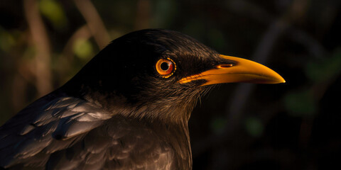 Canvas Print - Closeup of a bird - Generative AI