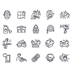 Firefighting icons vector design 