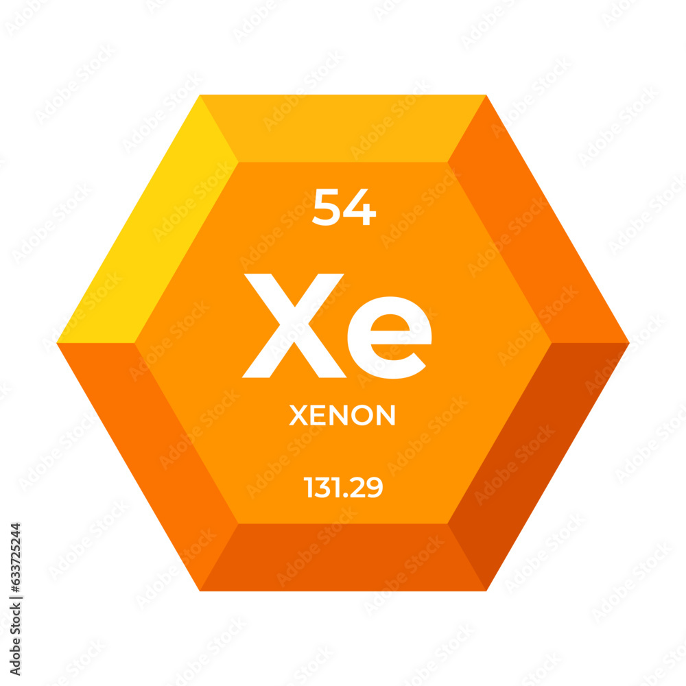 Xenon is chemical element number 54 of the Noble Gas group. Icon of ...