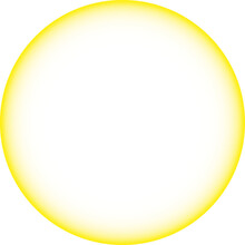 Gelber Kreis Mit Farbverlauf Zur Mitte, Mit Scharfem Rand, Transparenter Innenfläche Und Hintergrund - Als Überlagerung, Overlay Und Anderweitigen Gestaltungsmöglichkeiten