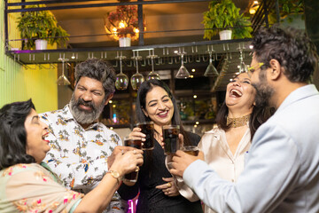 Sticker - Indian people enjoying party at restaurant