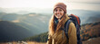 © GustavsMD - Woman hiking on mountains. Generative AI