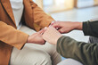 © Azee/peopleimages.com - Support, mental health and patient holding hands with therapist in counseling session for depression, anxiety or trauma. Person, talking and psychologist listening with empathy, kindness or helping