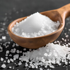 Wall Mural - salt, white, spoon, spa, closeup, 