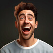 3D rendered illustration of happy man face - ai generative