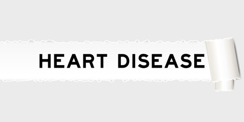 Poster - Ripped gray paper background that have word heart disease under torn part