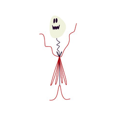 Wall Mural - Dancing funny skeleton for Halloween. Cartoon illustration