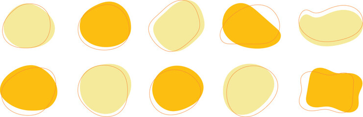 Wall Mural - Set of cute abstract shapes.Vector loose frame.yellow fluid vector frame.