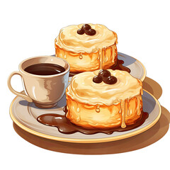 Wall Mural - Puff pastry cheesecakes complement coffee or tea with their delicious sweetness