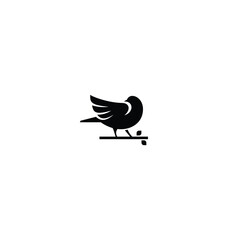 Wall Mural - simple black bird logo vector