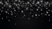 Black And White Background With Snowflakes Falling