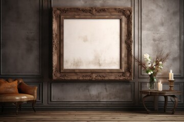 Wall Mural - frame model in a home interior background.