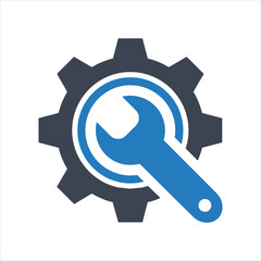 Wall Mural - Maintenance, gear with wrench icon